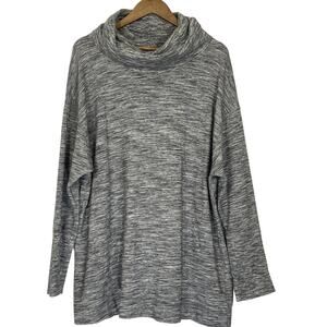 Ava & Viv Heather Gray Cowl Neck Athletic Realaxed Fit Winter Sweater 1X